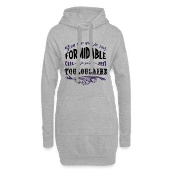Toulouse humour ville cadeau toulousain, région - Sweat-shirt à capuche long Femme - gris chiné - Devant