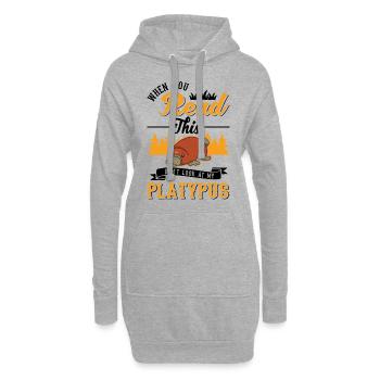 Schnabeltier Platypus - Hoodie-Kleid - Grau meliert - Vorne