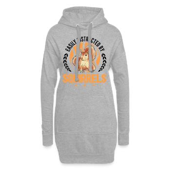 Facilement distrait par Écureuil Écureuil Écureuil - Sweat-shirt à capuche long Femme - gris chiné - Devant
