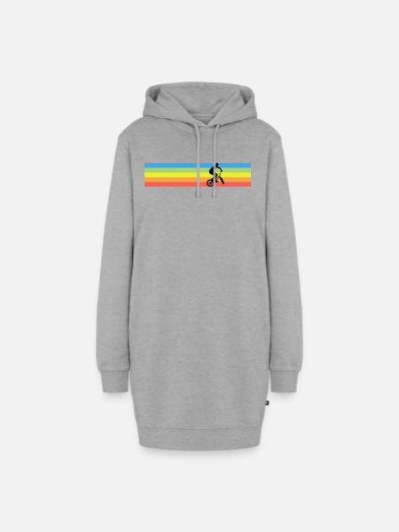 Retro BMX - Hoodie-Kleid - Grau meliert