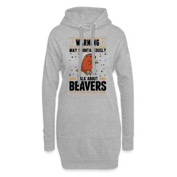 May spontaneously talk about Beavers Biber - Hoodie-Kleid - Grau meliert - Vorne