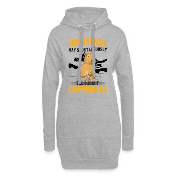 Peut parler spontanément de Capybaras - Sweat-shirt à capuche long Femme - gris chiné - Devant