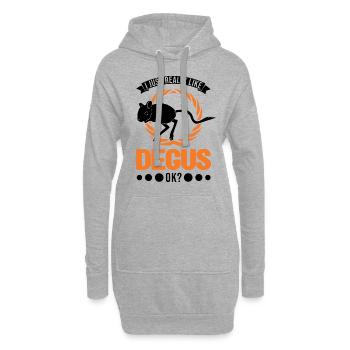 J’aime vraiment Degus, ok - Sweat-shirt à capuche long Femme - gris chiné - Devant
