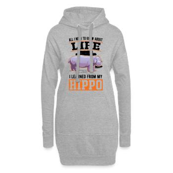 Hippo Cadeau Hippo Hippo Hippo - Sweat-shirt à capuche long Femme - gris chiné - Devant