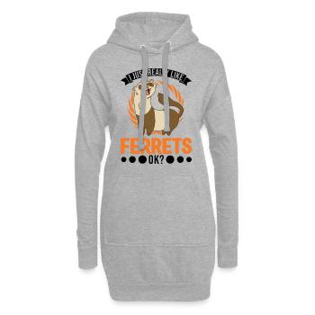 J’aime beaucoup Ferrets Frettchen - Sweat-shirt à capuche long Femme - gris chiné - Devant