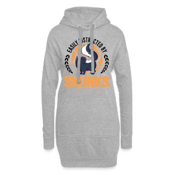 Facilement distrait par Skunks Skunks Skunk - Sweat-shirt à capuche long Femme - gris chiné - Devant