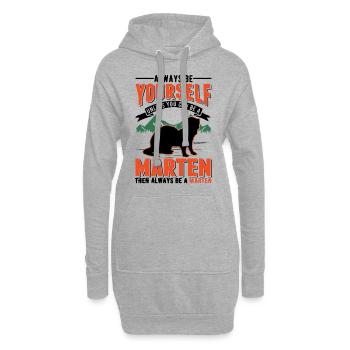 Always be yourself Marten Baummarder Marder - Hoodie-Kleid - Grau meliert - Vorne