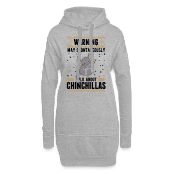 Peut parler spontanément de Chinchillas - Sweat-shirt à capuche long Femme - gris chiné - Devant