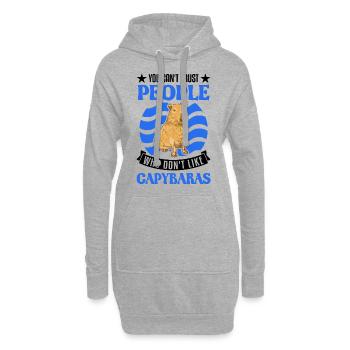You can't trust people who don't like Capybaras - Hoodie-Kleid - Grau meliert - Vorne