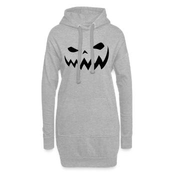 Déguisement de citrouille d’Halloween - Sweat-shirt à capuche long Femme - gris chiné - Devant