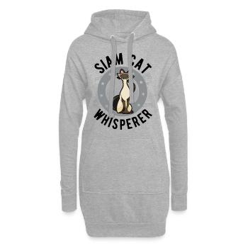 Siamkatzen Flüsterer Siamesische Katze - Hoodie-Kleid - Grau meliert - Vorne