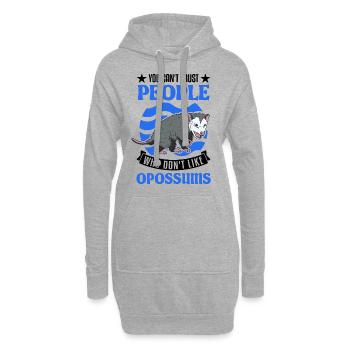 Opossum Geschenk Possum Beutelratte - Hoodie-Kleid - Grau meliert - Vorne
