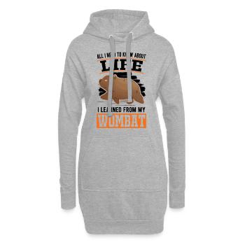 Australischer Wombat - Hoodie-Kleid - Grau meliert - Vorne