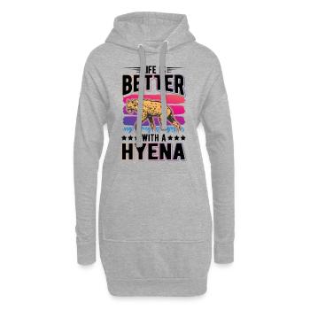 La vie est meilleure avec une Hyène Loup de Terre Hyène - Sweat-shirt à capuche long Femme - gris chiné - Devant