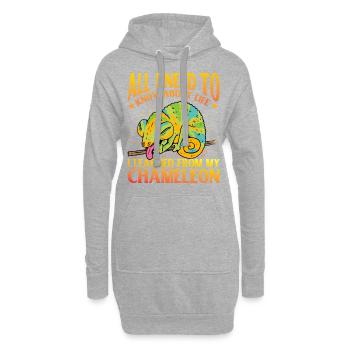 Tout ce que j’ai besoin de savoir sur la vie Caméléon - Sweat-shirt à capuche long Femme - gris chiné - Devant