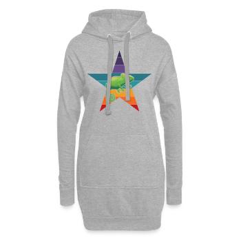 Caméléon - Sweat-shirt à capuche long Femme - gris chiné - Devant