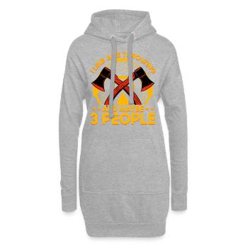 I like Axe Throwing and maybe 3 people - Hoodie-Kleid - Grau meliert - Vorne