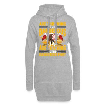 Axe Throwing is not dangerous Axe catching is the - Hoodie-Kleid - Grau meliert - Vorne