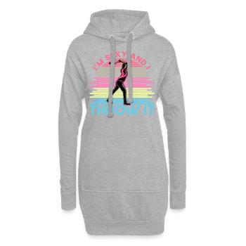 Je suis sexy et je le jette - Sweat-shirt à capuche long Femme - gris chiné - Devant