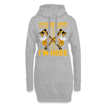 Axes et bière c’est pourquoi je suis ici - Sweat-shirt à capuche long Femme - gris chiné - Devant
