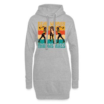 Real Woman throws Axes - Hoodie-Kleid - Grau meliert - Vorne