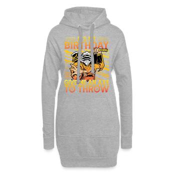 C’est mon anniversaire donnez-moi une hache à lancer - Sweat-shirt à capuche long Femme - gris chiné - Devant