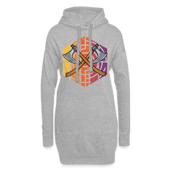 Axtwerfen Retro - Hoodie-Kleid - Grau meliert - Vorne