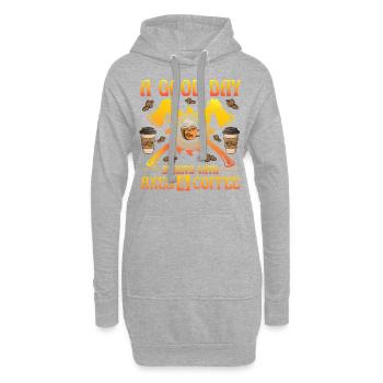 A good day starts with Axes and Coffee - Hoodie-Kleid - Grau meliert - Vorne