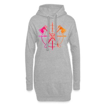 Axtwerfen Retro - Hoodie-Kleid - Grau meliert - Vorne