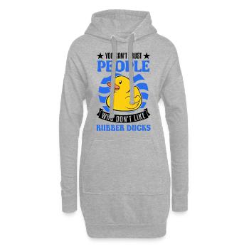 Canard en caoutchouc Cadeau Canard Grinçant Canard Bain Canard - Sweat-shirt à capuche long Femme - gris chiné - Devant