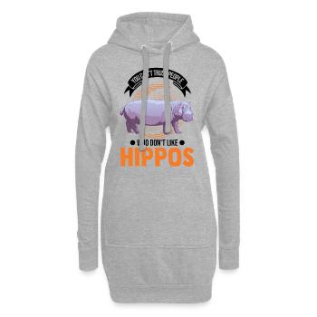 Nilpferd Liebhaber Hippo Flusspferd - Hoodie-Kleid - Grau meliert - Vorne
