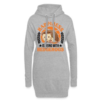Hérisson Chance Oie Hérisson - Sweat-shirt à capuche long Femme - gris chiné - Devant