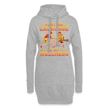Playing Lacrosse is my Wellness - Hoodie-Kleid - Grau meliert - Vorne