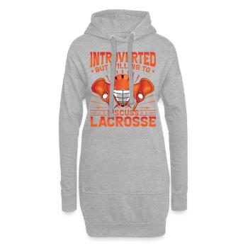 Introverted but willing to discuss Lacrosse - Hoodie-Kleid - Grau meliert - Vorne