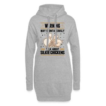 Avertissement Silkie Poulet Silkie Poulet - Sweat-shirt à capuche long Femme - gris chiné - Devant