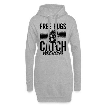 Free Hugs Catch Lutteur Combat Grappling - Sweat-shirt à capuche long Femme - gris chiné - Devant