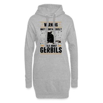Avertissement Gerbille de course rat gerbille - Sweat-shirt à capuche long Femme - gris chiné - Devant