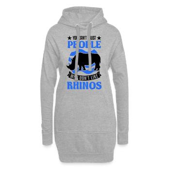 Rhinocéros Cadeau Rhinocéros - Sweat-shirt à capuche long Femme - gris chiné - Devant
