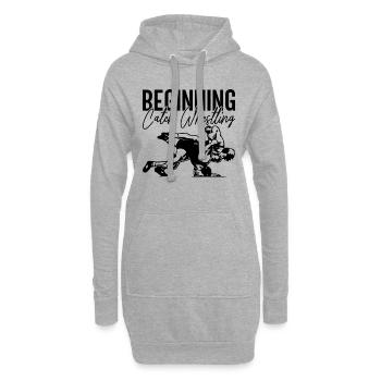 Début Catch Wrestling Fight Grappling Wrestler - Sweat-shirt à capuche long Femme - gris chiné - Devant