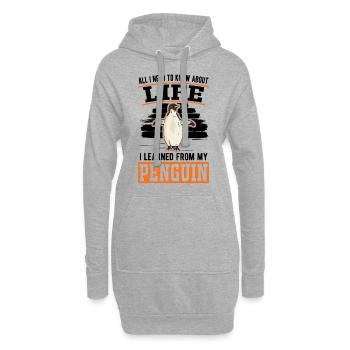 Pingouin Cadeau Pingouin - Sweat-shirt à capuche long Femme - gris chiné - Devant