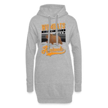 Les wombats sont mes animaux spirituels - Sweat-shirt à capuche long Femme - gris chiné - Devant