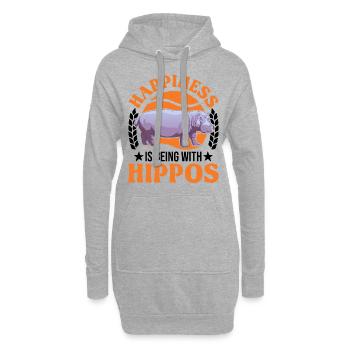 Hippo Lucky Hippo Hippo - Sweat-shirt à capuche long Femme - gris chiné - Devant