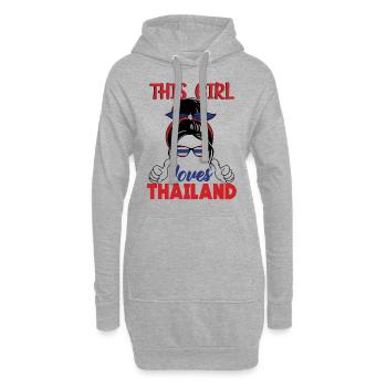Thaïlande Fille - Sweat-shirt à capuche long Femme - gris chiné - Devant