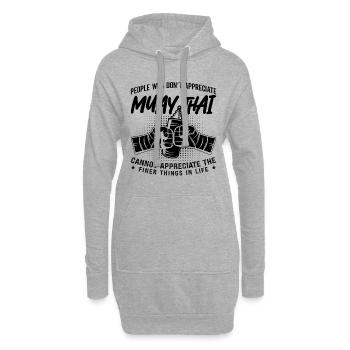 Muay Thai Fighter Thai Boxing Fighters Kickboxing - Hoodie-Kleid - Grau meliert - Vorne