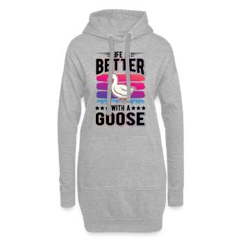 Life is better with a Goose Goose Breeder Goose - Hoodie Dress - heather grey - Front