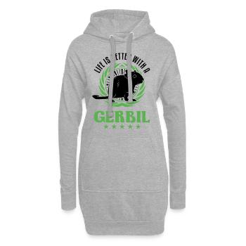 La vie est meilleure avec une gerbille de rat de course Gerbil - Sweat-shirt à capuche long Femme - gris chiné - Devant