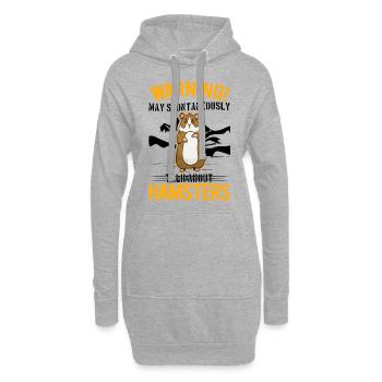 Avertissement Hamster Hamster Roue Hamster Doré - Sweat-shirt à capuche long Femme - gris chiné - Devant