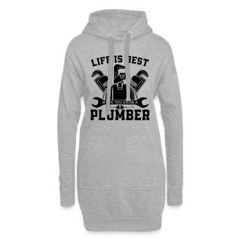 La vie est le meilleur plumbe Outil Plomberie Plomberie Plombiers - Sweat-shirt à capuche long Femme - gris chiné - Devant