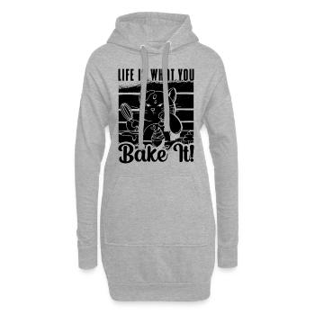 Life Is What You Bake It Baker Baking Bakery Chef - Hoodie-Kleid - Grau meliert - Vorne