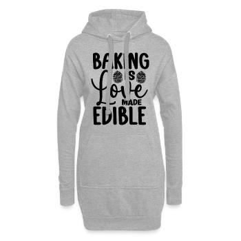 La cuisson est faite par l’amour comestible Boulanger Boulangerie Gâteau Bake - Sweat-shirt à capuche long Femme - gris chiné - Devant